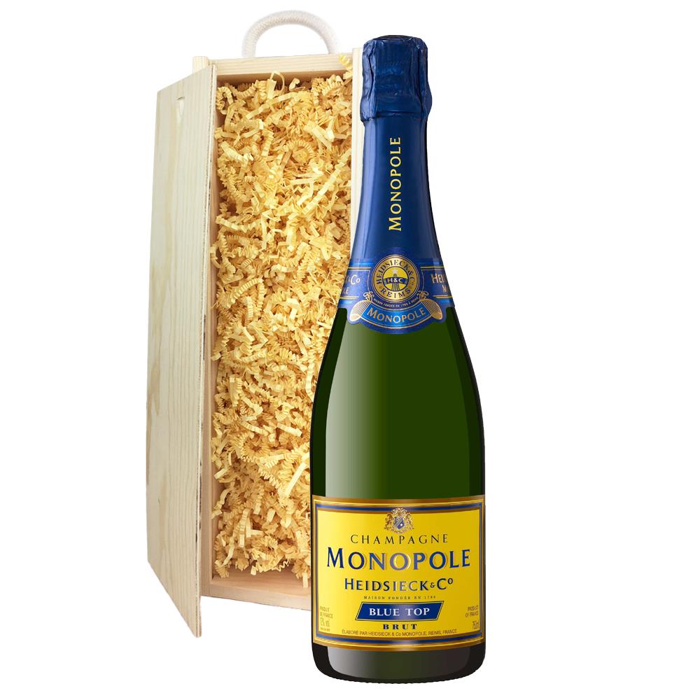 Heidsieck &amp;amp; Co Monopole Blue Top Brut Champagne 75cl In Pine Gift Box